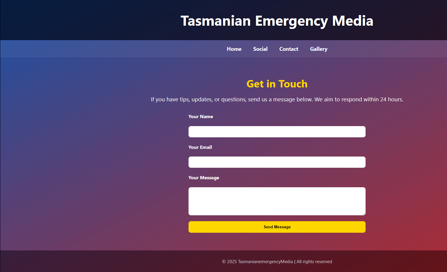 Tasmanian Emergency Media Website
